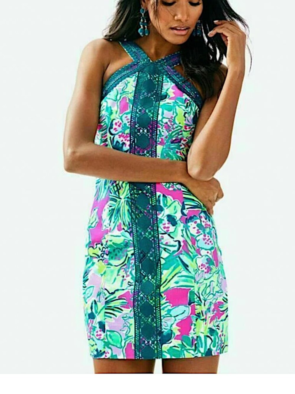 NWT Lilly Pulitzer Vena Early Bloomer Print Stretch Mini Shift Dress Women's 4